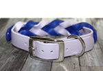 SALE • Lavender & Blueberry • Trenza Collar • 14"-17" • Nickel Plated • 1" Wide