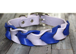 SALE • Lavender & Blueberry • Trenza Collar • 14"-17" • Nickel Plated • 1" Wide