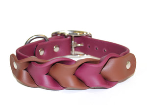 SALE • Chai & Sangria • Trenza Collar • 12-15” •Nickel Plated • 1" Wide