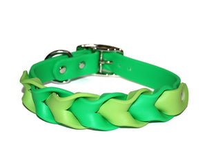 SALE • Apple & Lime • Trenza Collar • 15"-18" • Nickel Plated • 1" Wide